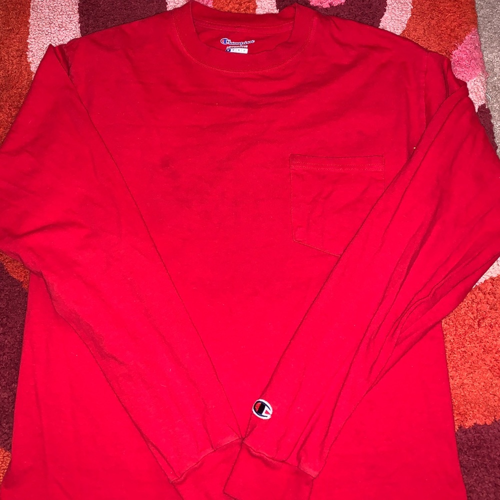Red Champion Pocket Tee